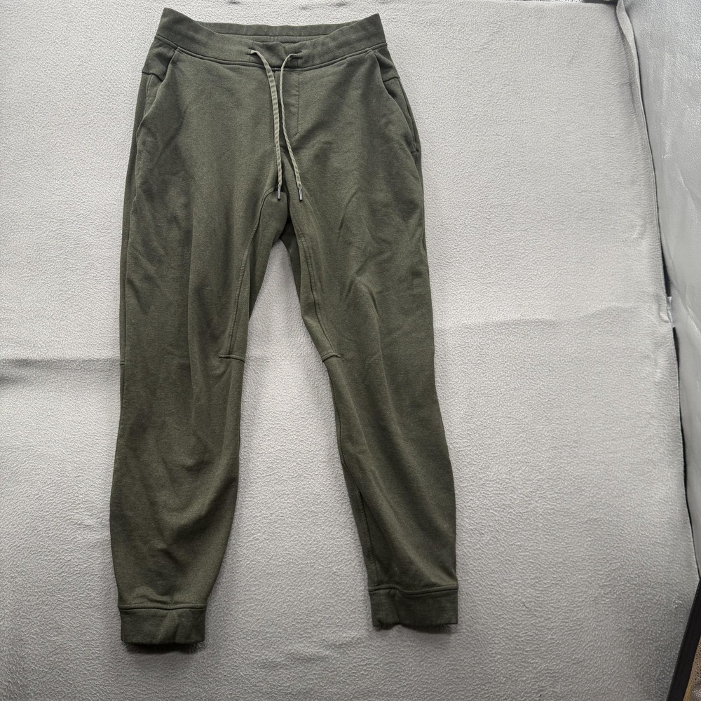 Lululemon Pants Mens Medium Green Jogger Elastic Waist Zip Pocket Athletic